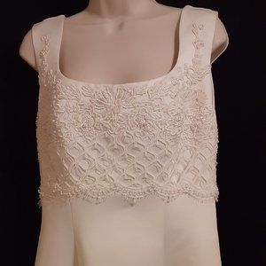 Mary's Ivory Beaded Wedding Dress. Size 10-12